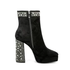 Women's Suede Platform Chunky Heel Ankle Booties With Rhinestone -Ladies Fashion Shoes ushs 79 1.jpg.mst