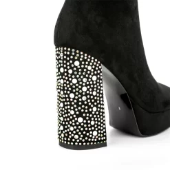 Women's Suede Platform Chunky Heel Ankle Booties With Rhinestone -Ladies Fashion Shoes ushs 81 1.jpg.mst