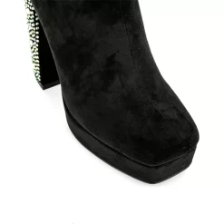 Women's Suede Platform Chunky Heel Ankle Booties With Rhinestone -Ladies Fashion Shoes ushs 83 1.jpg.mst