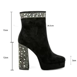 Women's Suede Platform Chunky Heel Ankle Booties With Rhinestone -Ladies Fashion Shoes ushs 84 1.jpg.mst