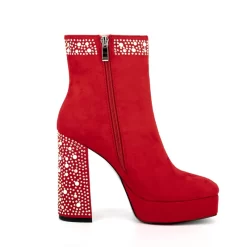 Women's Suede Platform Chunky Heel Ankle Booties With Rhinestone -Ladies Fashion Shoes ushs 88 1.jpg.mst