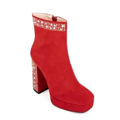 Women's Suede Platform Chunky Heel Ankle Booties With Rhinestone -Ladies Fashion Shoes ushs 91 1.jpg.mst