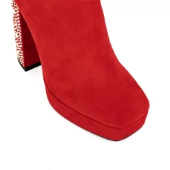 Women's Suede Platform Chunky Heel Ankle Booties With Rhinestone -Ladies Fashion Shoes ushs 92 1.jpg.mst