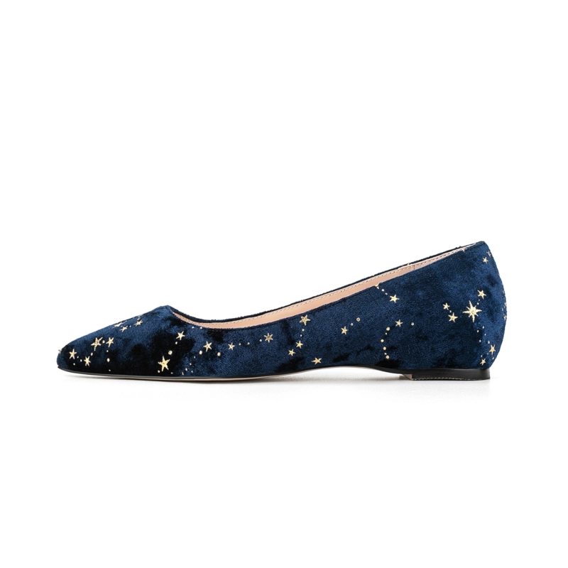 Velvet Star Flat Comfy Women's Pumps Flats Shoes With Pointed Toe - Image 2