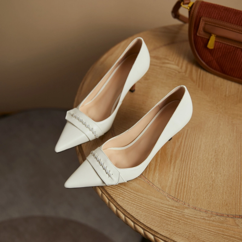 Vintage Leather Pointy Toe Wooden Stilettos Heel Pumps Shoes 15 Vintage Leather Pointy Toe Wooden Stilettos Heel Pumps Shoes - Image 13