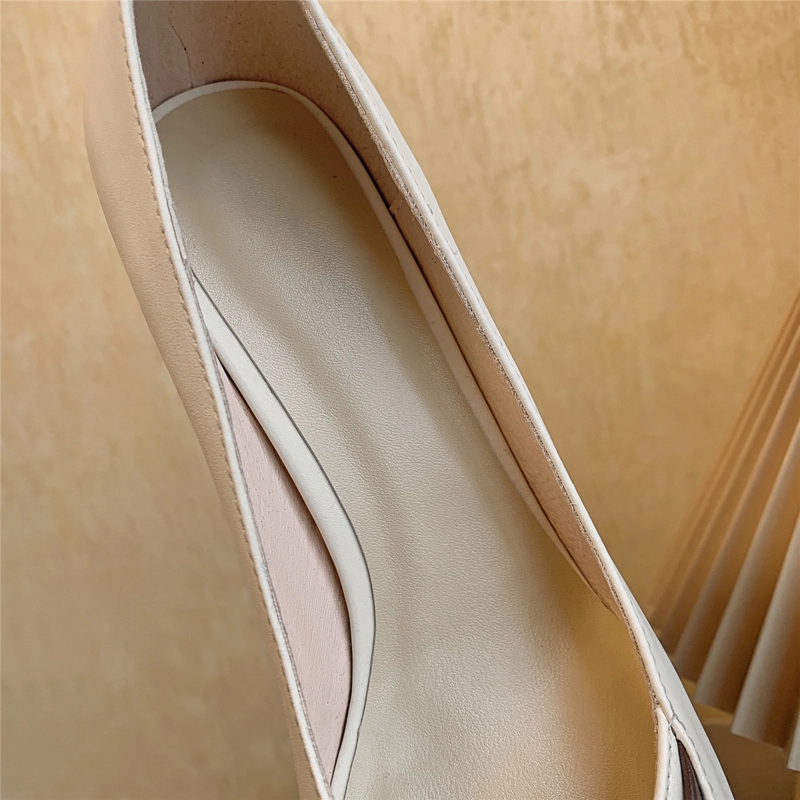 Wedding Leather Bow Pumps Medium Heel Shoes With Square Toe - Image 8