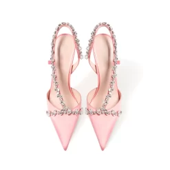 Wedding Satin Crystal Cross Strap Heeled Sandals Closed Toe Bridal Slingback Shoes -Ladies Fashion Shoes wedding satin crystal cross strap sandals heeled closed toe bridal shoes 14 1.jpg.mst