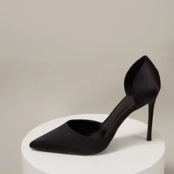 Wedding Satin D'orsay Stiletto Heel Pointed Toe Pumps -Ladies Fashion Shoes wedding satin d orsay stiletto heel pointed toe pumps black 2 1.jpg.mst