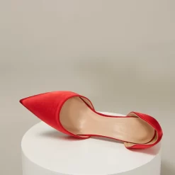 Wedding Satin D'orsay Stiletto Heel Pointed Toe Pumps -Ladies Fashion Shoes wedding satin d orsay stiletto heel pointed toe pumps red 3 1.jpg.mst