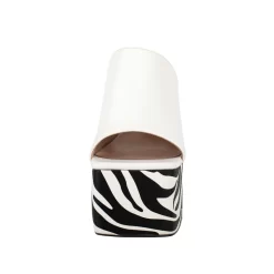 White And Black Block Heel Platform Sandals Zebra Prints High Heels -Ladies Fashion Shoes white and black block heel platform sandals zebra prints high heels 3 .jpg.mst