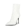 White Crocodile Print Stiletto Ankle Boots Pointed Toe Boots With Zipper -Ladies Fashion Shoes white crocodile print stiletto ankle boots pointed toe boots with zipper 2 .jpg.mst