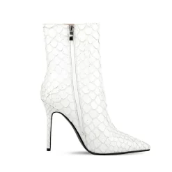 White Crocodile Print Stiletto Ankle Boots Pointed Toe Boots With Zipper -Ladies Fashion Shoes white crocodile print stiletto ankle boots pointed toe boots with zipper 4 .jpg.mst