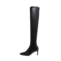 Winter Pull-on Elastic Heeled Thigh High Boots -Ladies Fashion Shoes winter pull on elastic heeled thigh high boots 9 1.jpg.mst