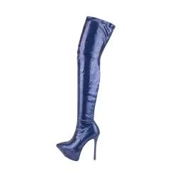 Black Flowers Printed Pointed Toe Platform Heels Thing-high Long Boots -Ladies Fashion Shoes wj 516 9 1.jpg.mst