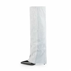 Women's Light Blue Denim Flap Pointed Toe Knee High Boots 19 Women's Light Blue Denim Flap Pointed Toe Knee High Boots -Ladies Fashion Shoes wj510 05.jpg.mst