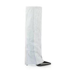 Women's Light Blue Denim Flap Pointed Toe Knee High Boots 16 Women's Light Blue Denim Flap Pointed Toe Knee High Boots -Ladies Fashion Shoes wj510 06.jpg.mst