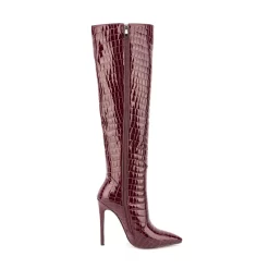 Women's Croc Patent Leather Pointed Toe Stilettos Knee High Boots -Ladies Fashion Shoes wj512 04 1.jpg.mst
