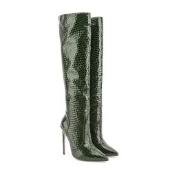 Women's Croc Patent Leather Pointed Toe Stilettos Knee High Boots -Ladies Fashion Shoes wj513 06 1.jpg.mst