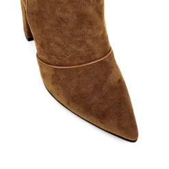 Women's Brown Suede Pointed Toe Chunky Heel Ankle Booties -Ladies Fashion Shoes women s brown suede pointed toe chunky heel ankle booties 8 .jpg.mst