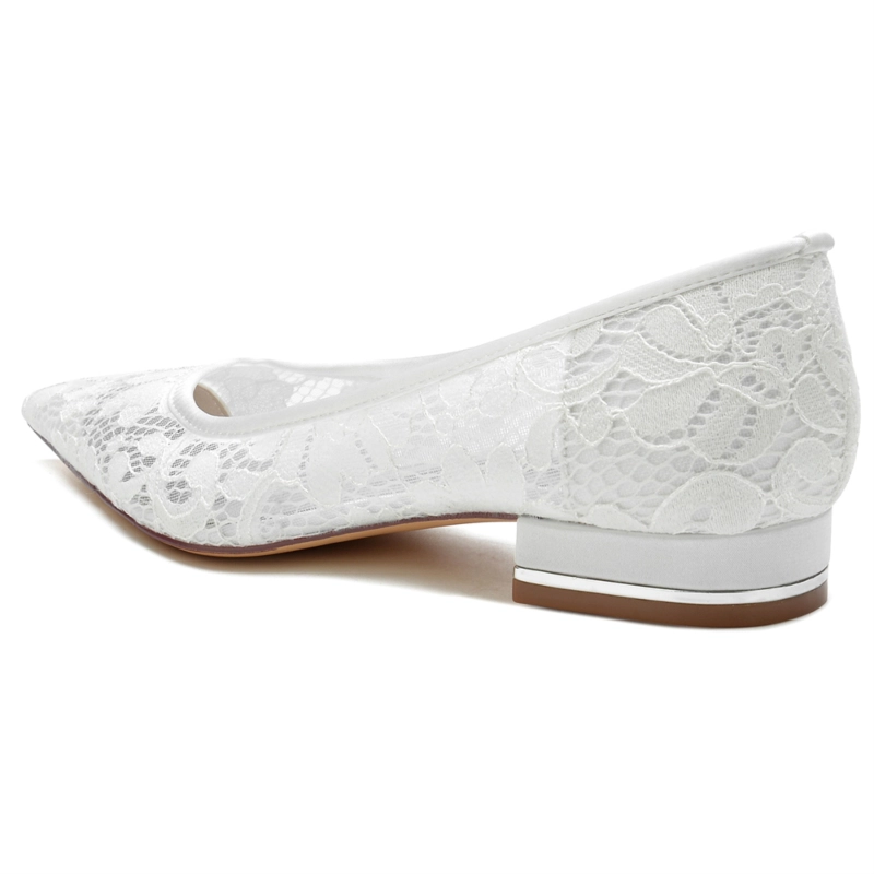 Women's Lace Pointed Toe Wedding Flat 11 Women's Lace Pointed Toe Wedding Flat - Image 9