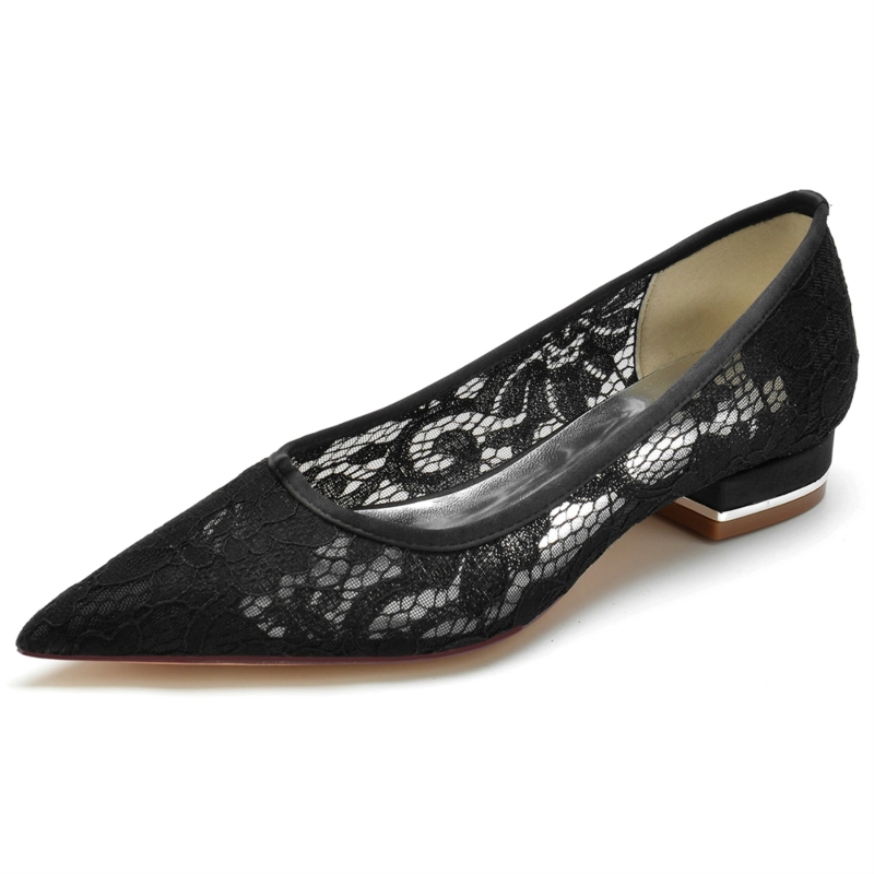 Women's Lace Pointed Toe Wedding Flat 4 Women's Lace Pointed Toe Wedding Flat - Image 2