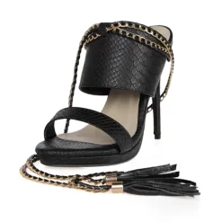 Embossed Vegan Leather Open Toe Stiletto Heel Mule Sandals Tassels Chain Strappy Sandals -Ladies Fashion Shoes yda 057 1.jpg.mst