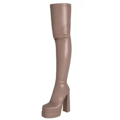 Elastic Vegan Leather Square Toe Chunky Heel Platform Thigh High Boots -Ladies Fashion Shoes yda 209 1.jpg.mst