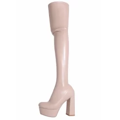 Fashion Nude Vegan Leather Elastic Chunky Heel Platform Thigh High Boots -Ladies Fashion Shoes yda 539 1.jpg.mst