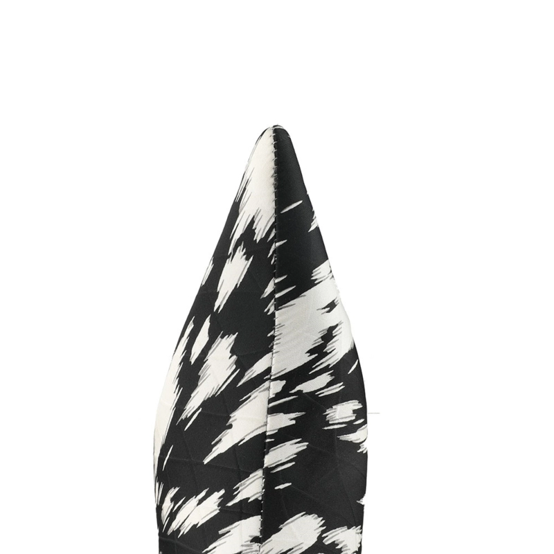 Zebra Print Quilted Side Zipper Stiletto Ankle Boots With Pointed Toe - Image 6